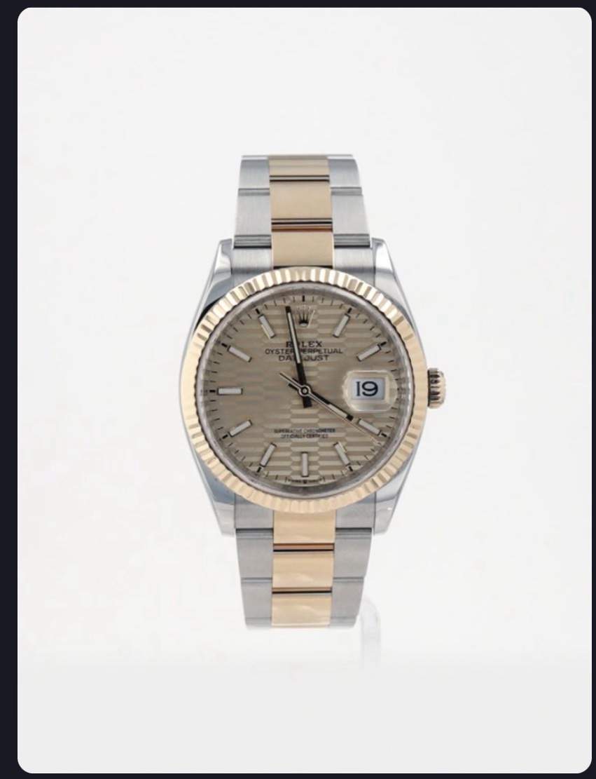 Rolex Datejust 36mm Champagne Motif Dial Oyster Bracelet